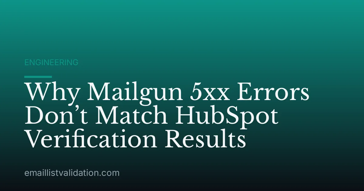 Why Mailgun 5xx Errors Don’t Match HubSpot Verification Results