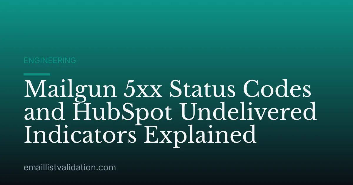 Mailgun 5xx Status Codes and HubSpot Undelivered Indicators Explained