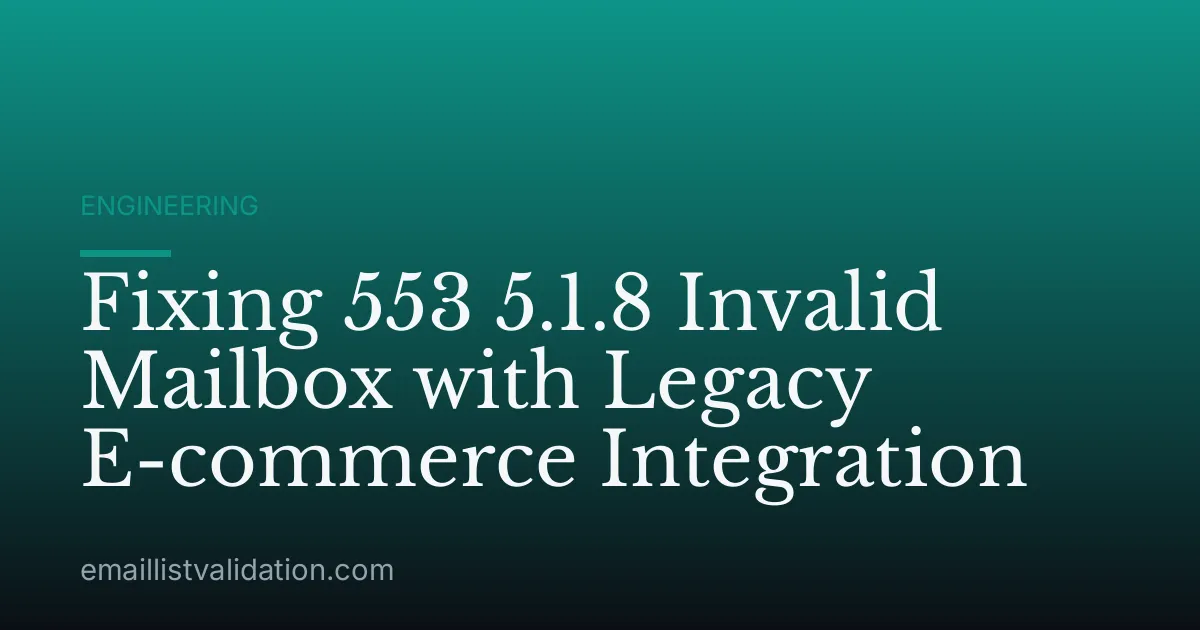 Fixing 553 5.1.8 Invalid Mailbox with Legacy E-commerce Integration