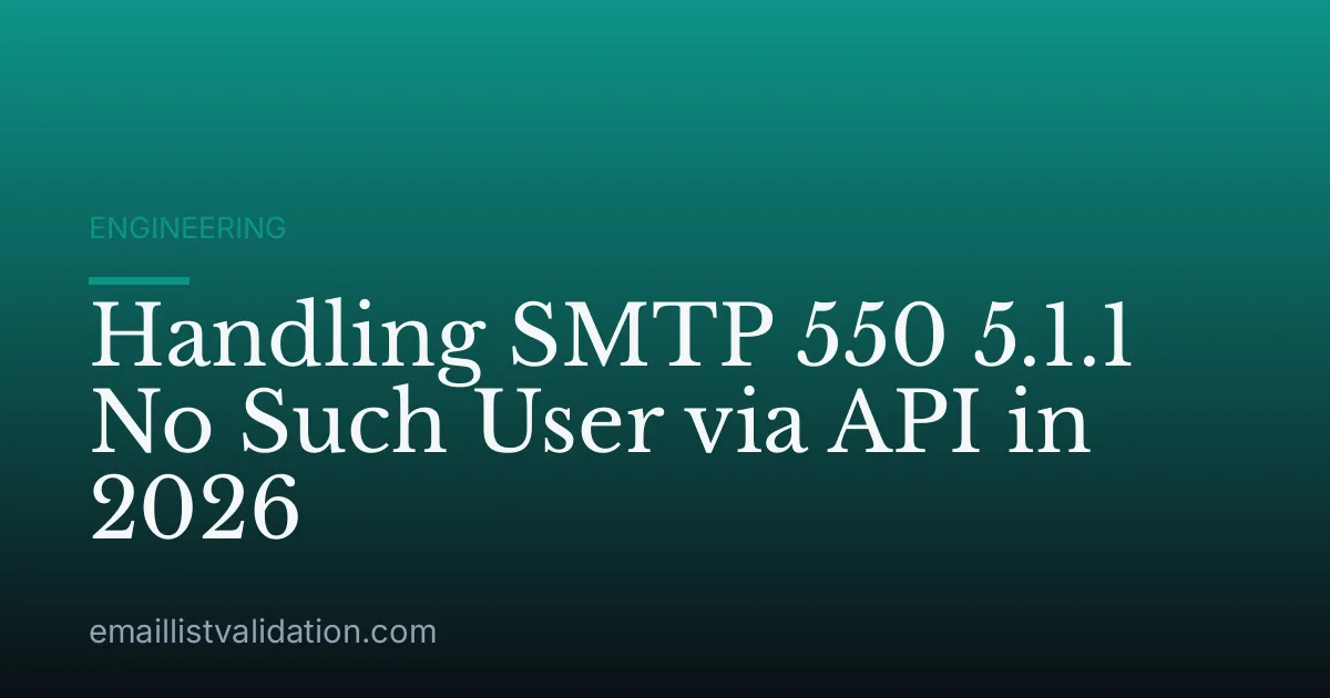 Handling SMTP 550 5.1.1 No Such User via API in 2026