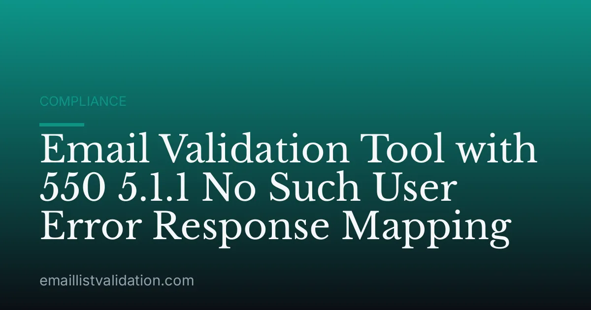 Email Validation Tool with 550 5.1.1 No Such User Error Response Mapping