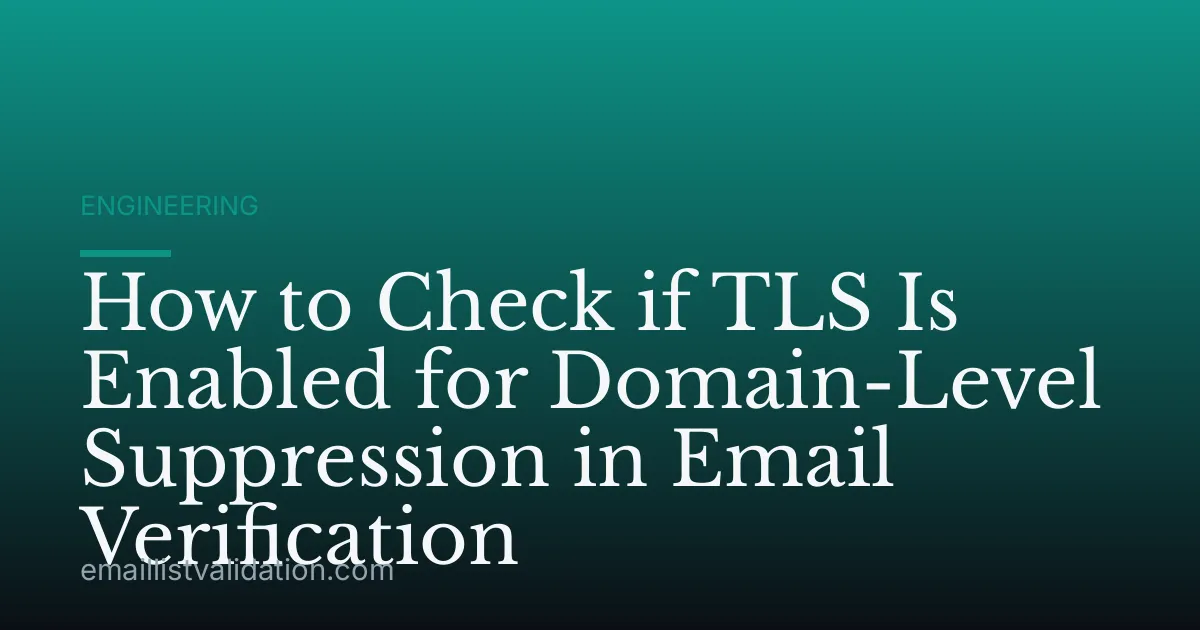 How to Check if TLS Is Enabled for Domain-Level Suppression in Email Verification