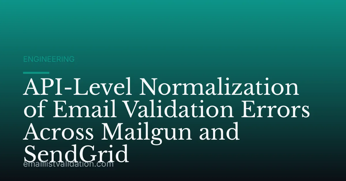 API-Level Normalization of Email Validation Errors Across Mailgun and SendGrid