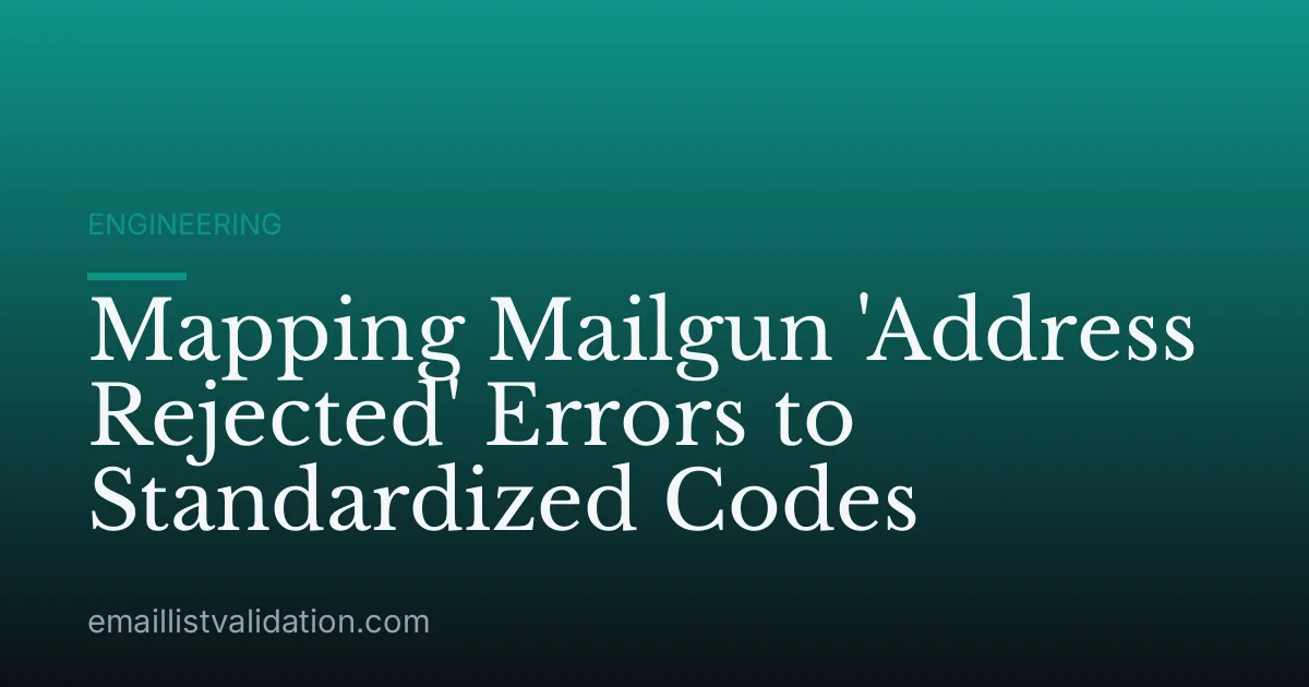 Mapping Mailgun 'Address Rejected' Errors to Standardized Codes