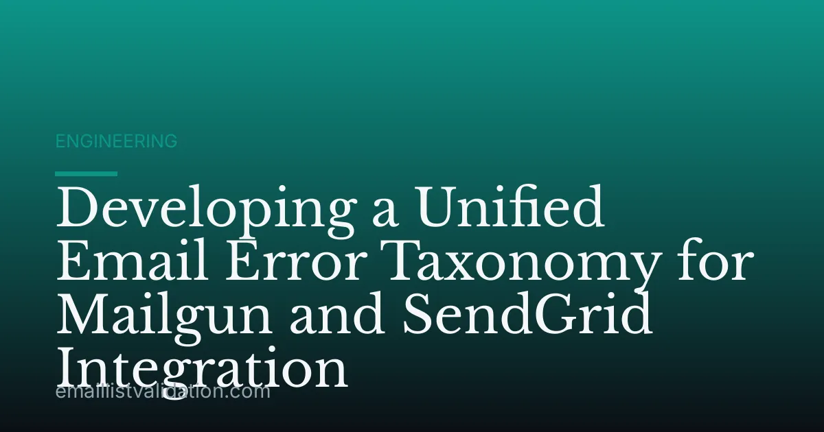 Developing a Unified Email Error Taxonomy for Mailgun and SendGrid Integration