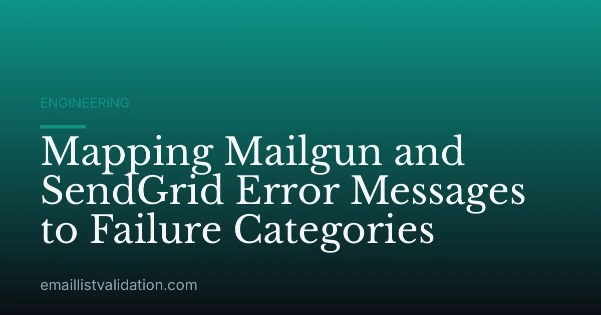 Mapping Mailgun and SendGrid Error Messages to Failure Categories