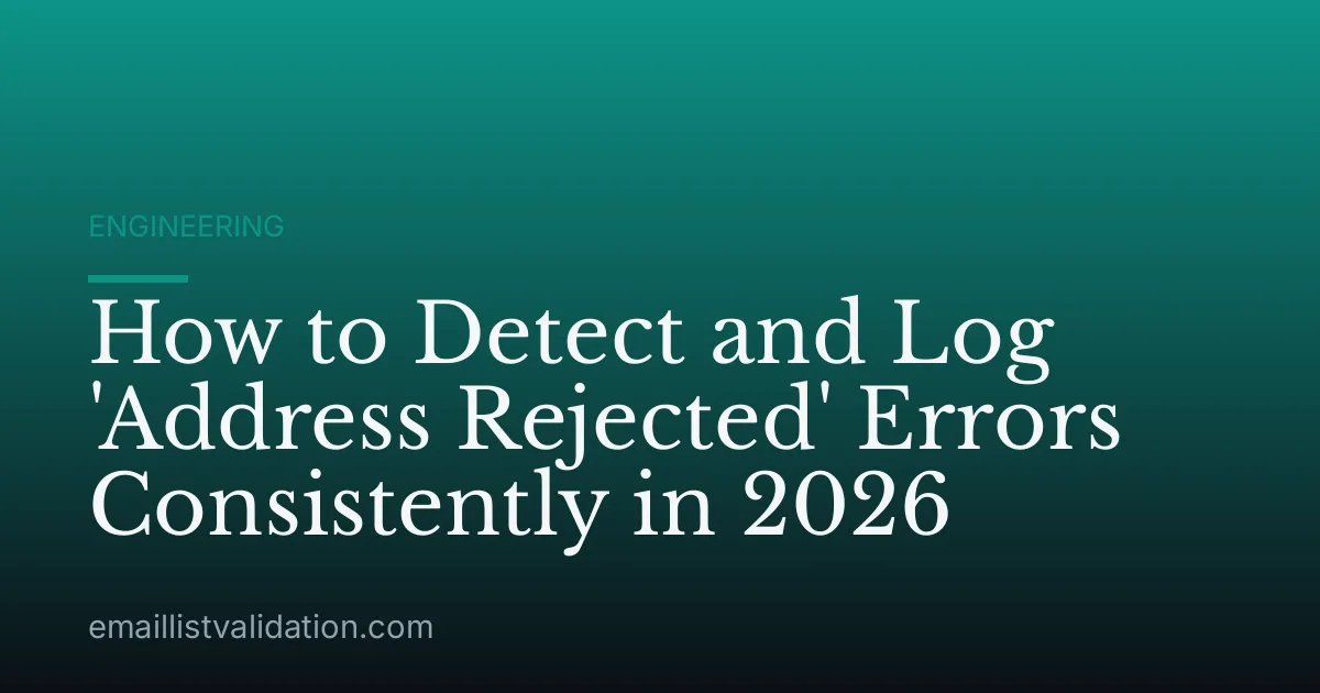 How to Detect and Log 'Address Rejected' Errors Consistently in 2026