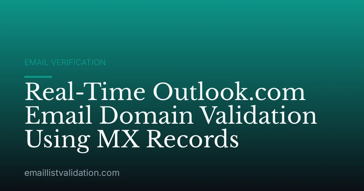 Real-Time Outlook.com Email Domain Validation Using MX Records