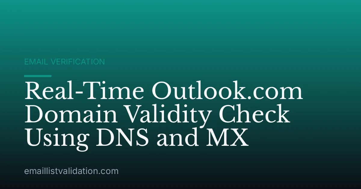 Real-Time Outlook.com Domain Validity Check Using DNS and MX