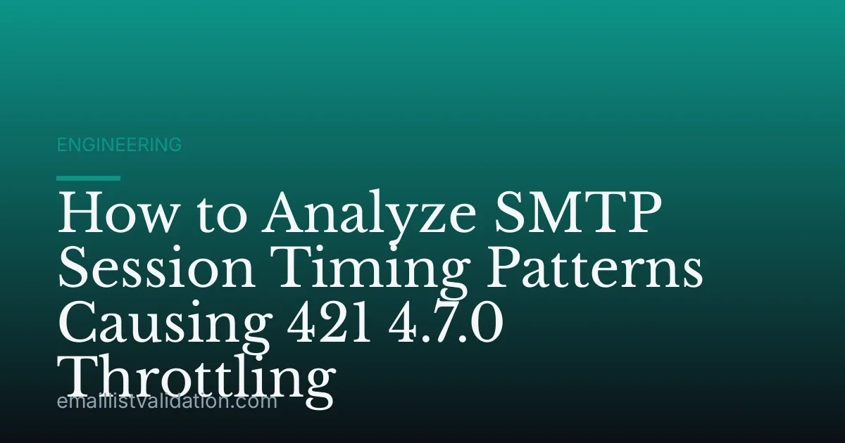 How to Analyze SMTP Session Timing Patterns Causing 421 4.7.0 Throttling