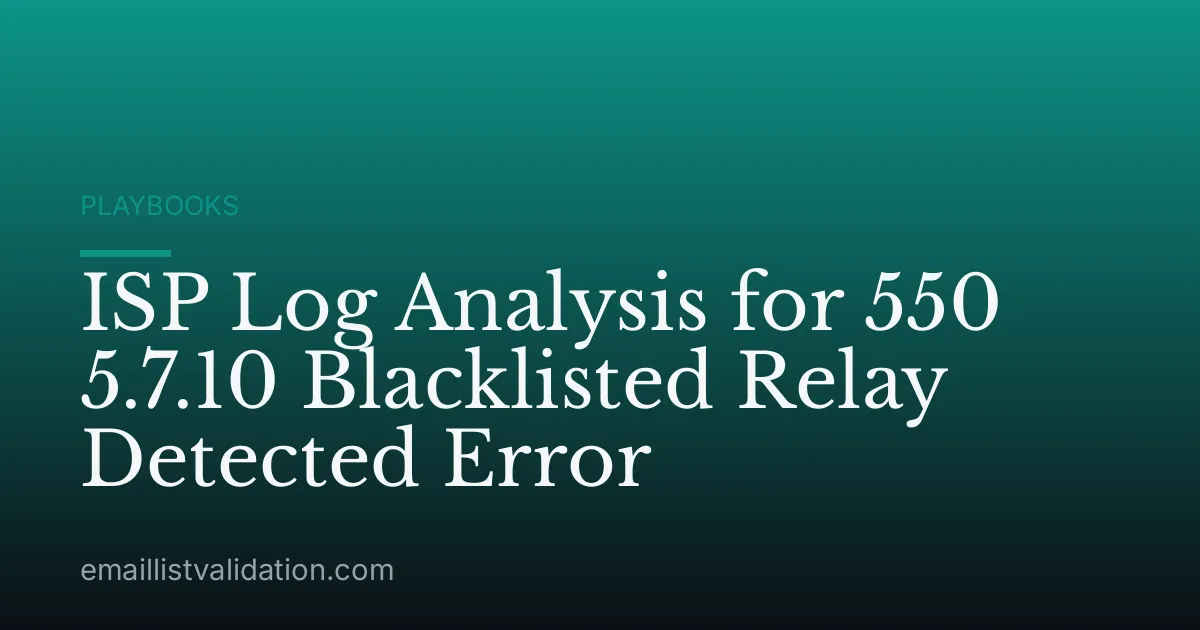ISP Log Analysis for 550 5.7.10 Blacklisted Relay Detected Error