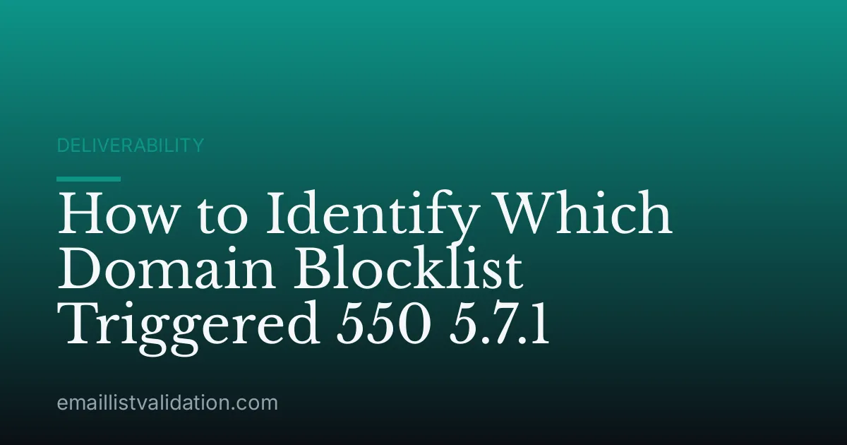 How to Identify Which Domain Blocklist Triggered 550 5.7.1