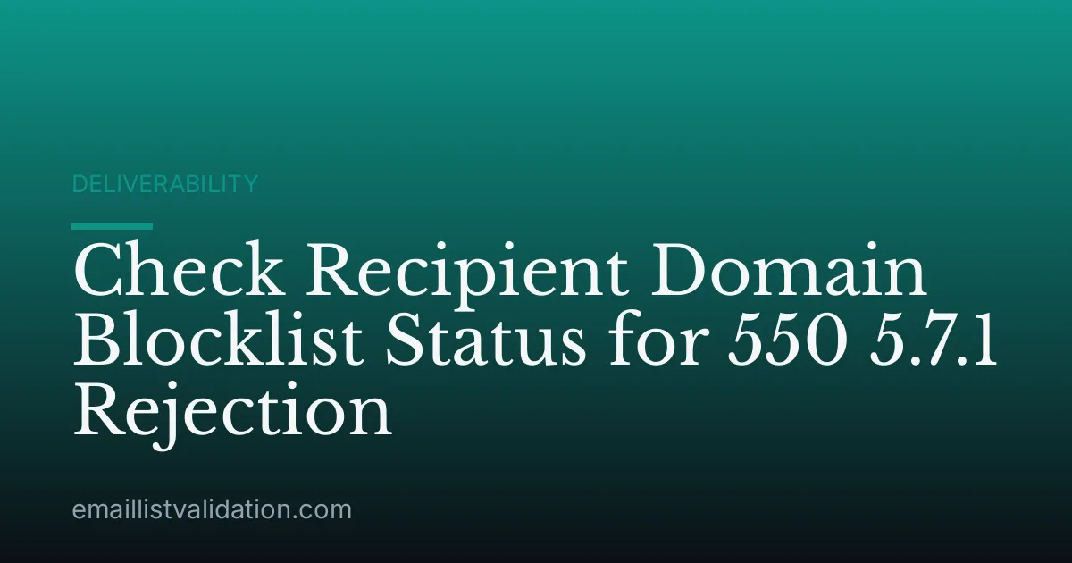 Check Recipient Domain Blocklist Status for 550 5.7.1 Rejection