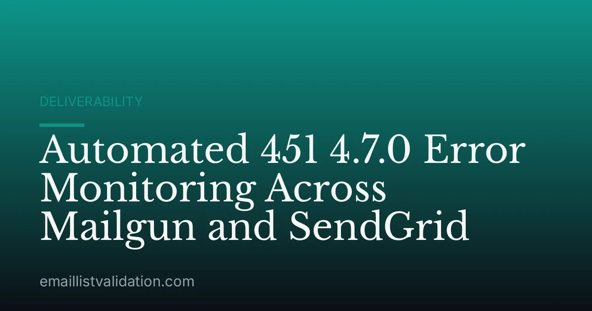 Automated 451 4.7.0 Error Monitoring Across Mailgun and SendGrid