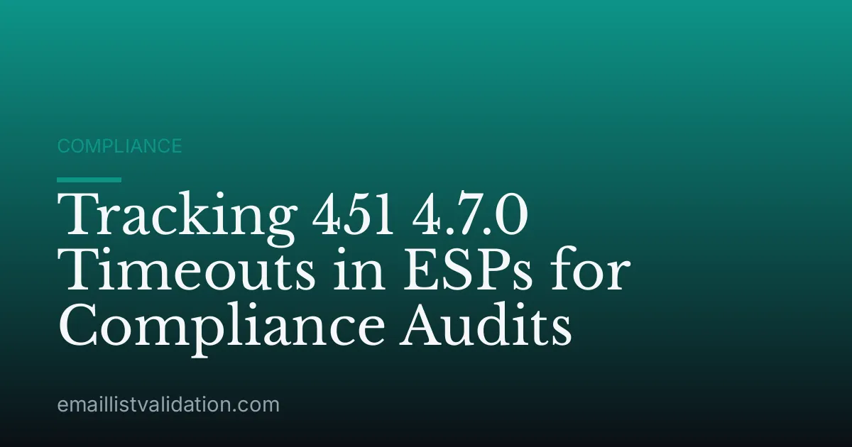 Tracking 451 4.7.0 Timeouts in ESPs for Compliance Audits