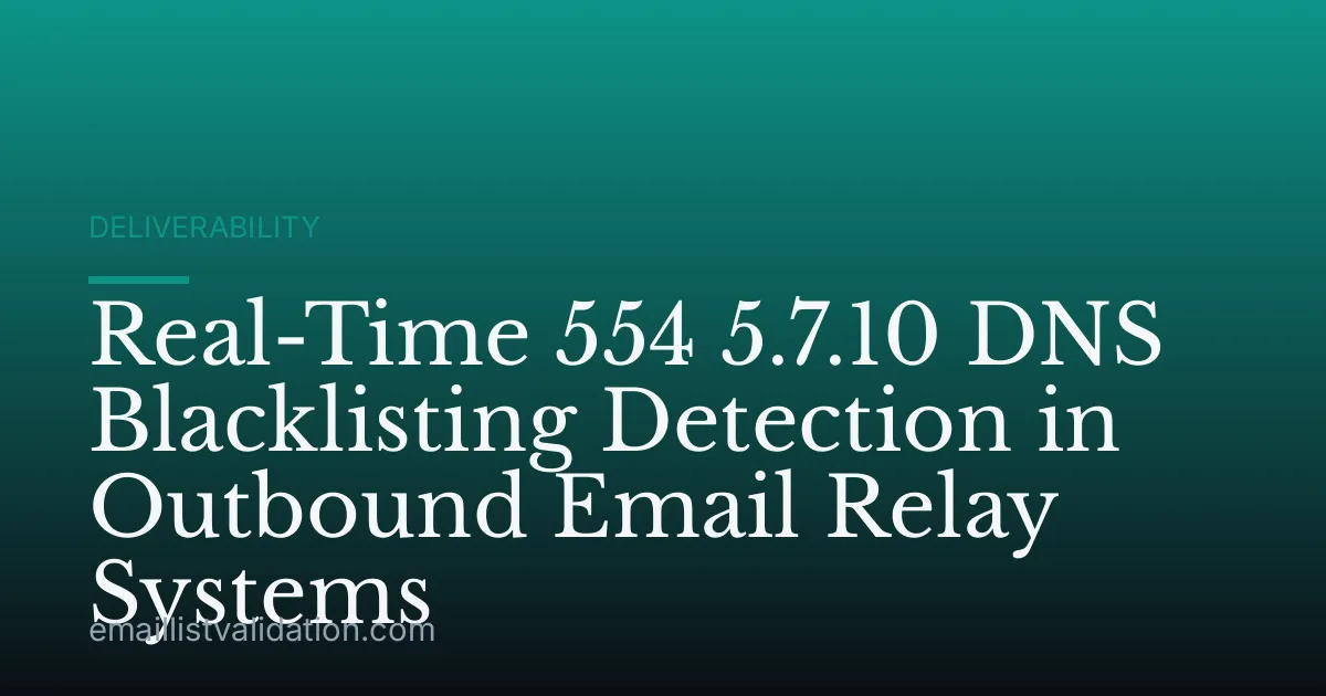 Real-Time 554 5.7.10 DNS Blacklisting Detection in Outbound Email Relay Systems