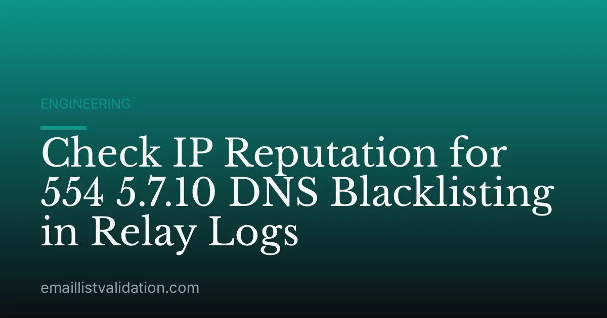 Check IP Reputation for 554 5.7.10 DNS Blacklisting in Relay Logs
