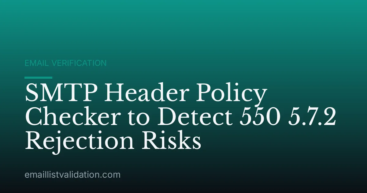 SMTP Header Policy Checker to Detect 550 5.7.2 Rejection Risks