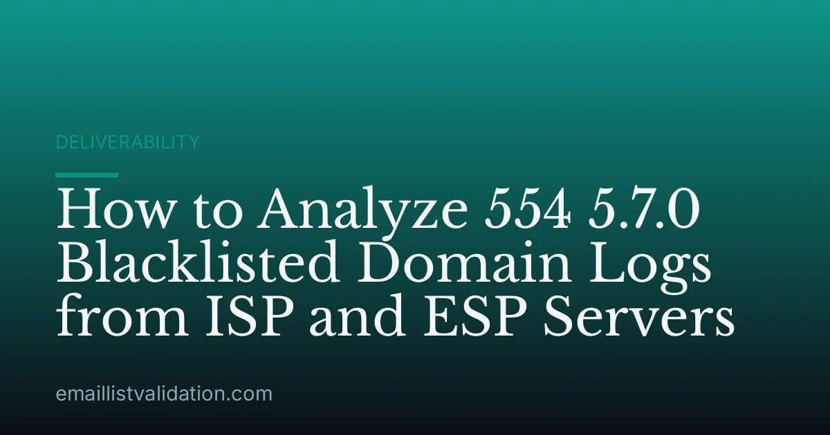 How to Analyze 554 5.7.0 Blacklisted Domain Logs from ISP and ESP Servers