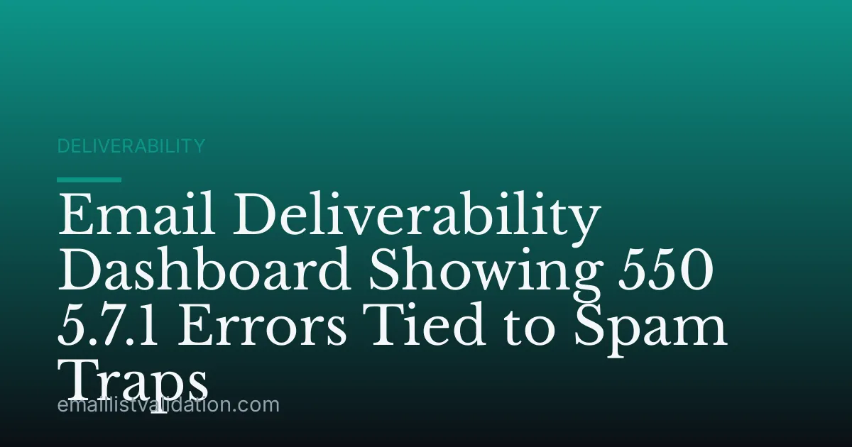 Email Deliverability Dashboard Showing 550 5.7.1 Errors Tied to Spam Traps