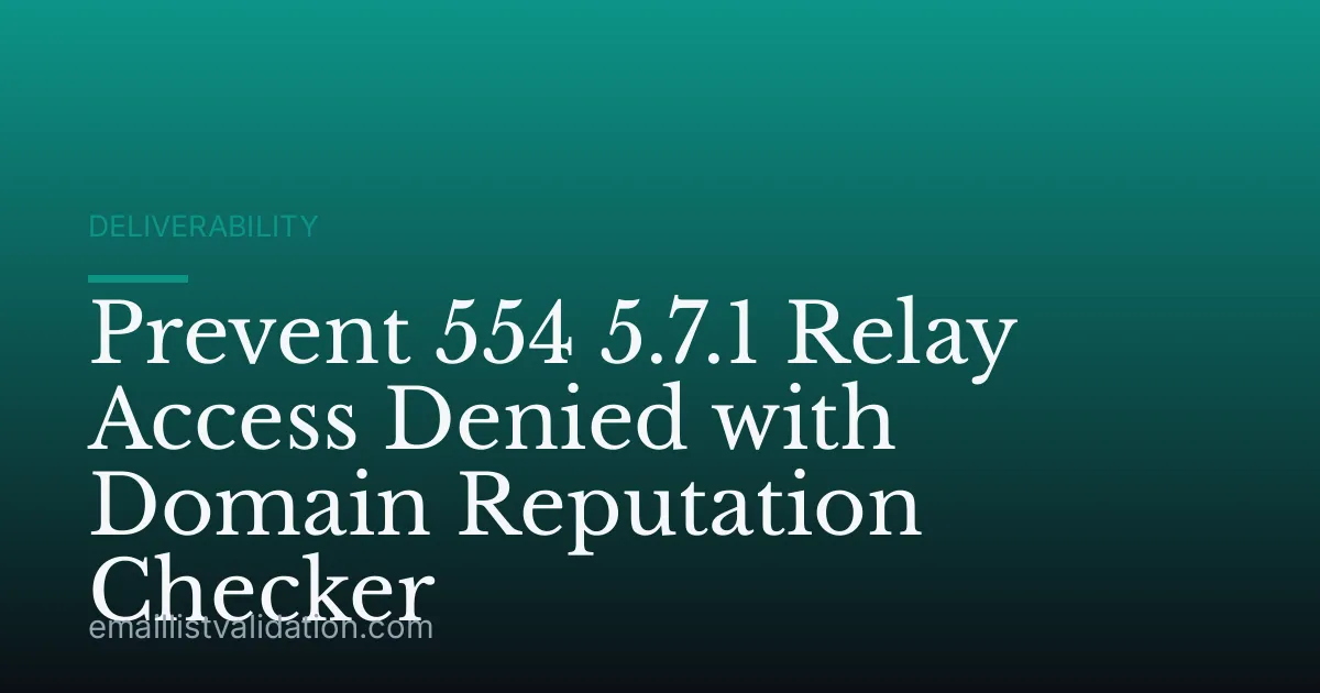 Prevent 554 5.7.1 Relay Access Denied with Domain Reputation Checker