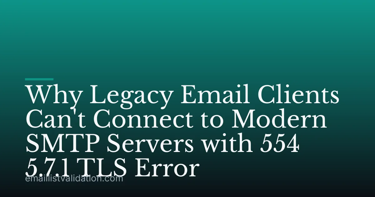 Why Legacy Email Clients Can't Connect to Modern SMTP Servers with 554 5.7.1 TLS Error