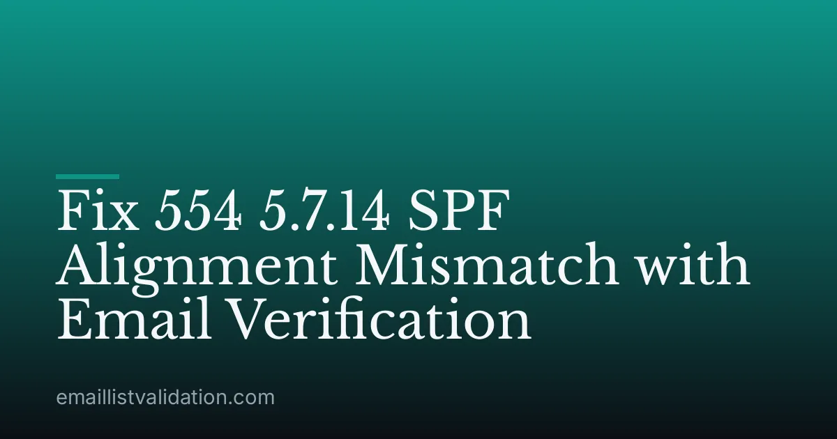 Fix 554 5.7.14 SPF Alignment Mismatch with Email Verification
