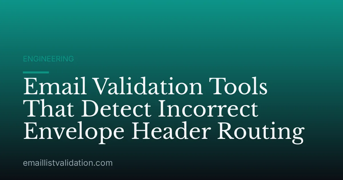 Email Validation Tools That Detect Incorrect Envelope Header Routing