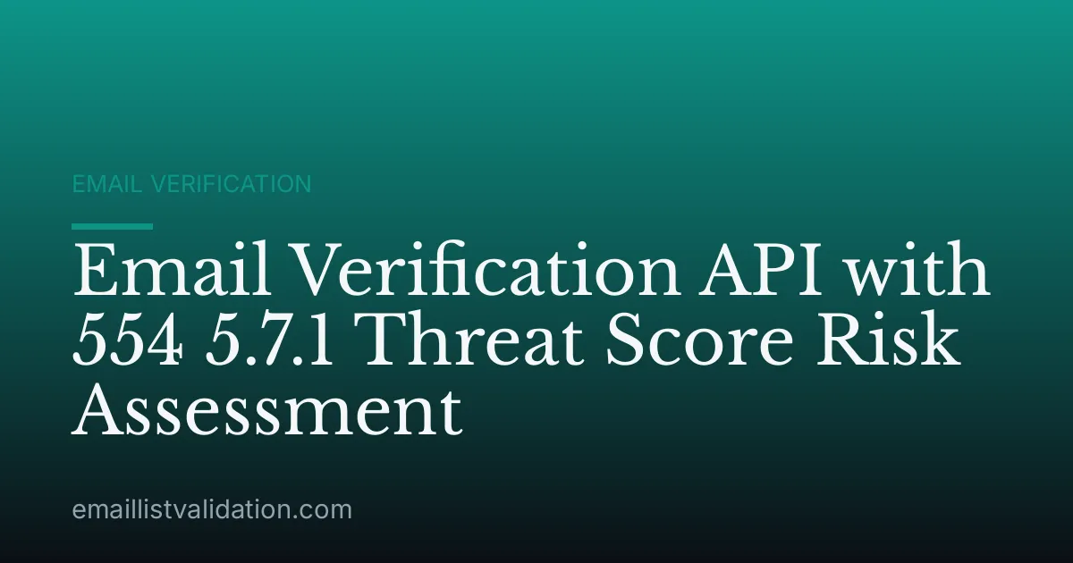 Email Verification API with 554 5.7.1 Threat Score Risk Assessment