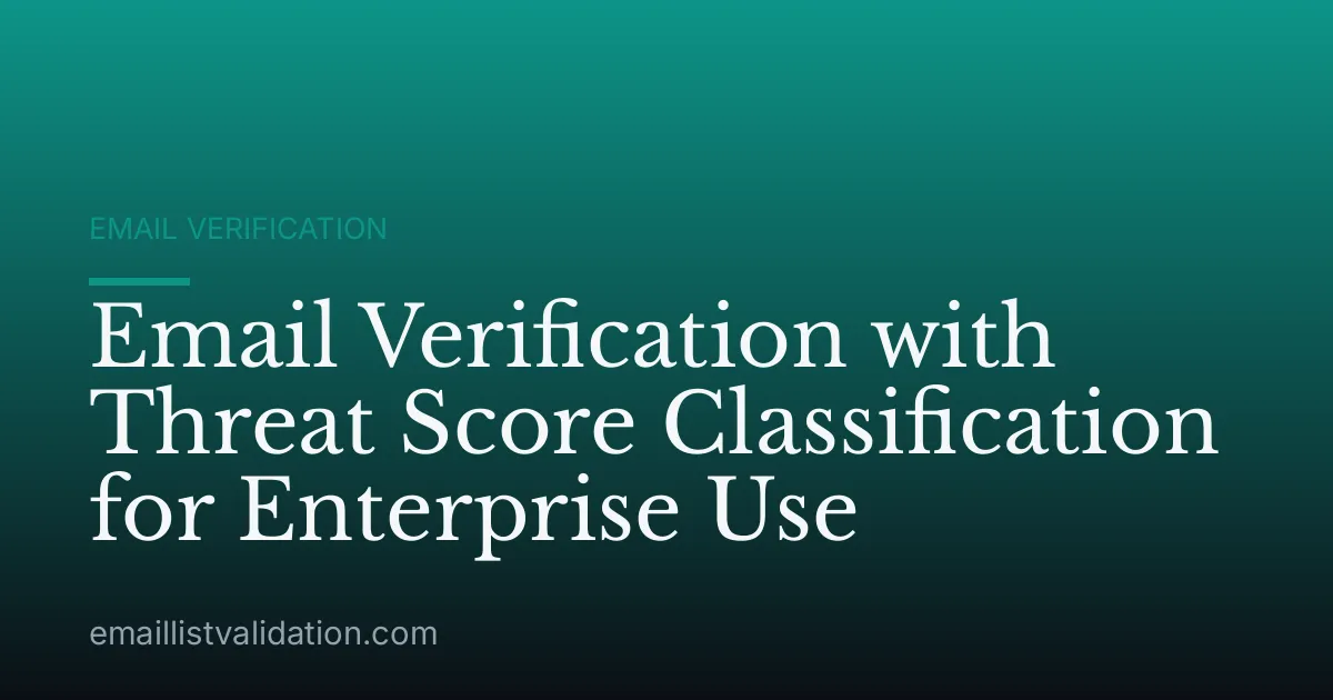 Email Verification with Threat Score Classification for Enterprise Use