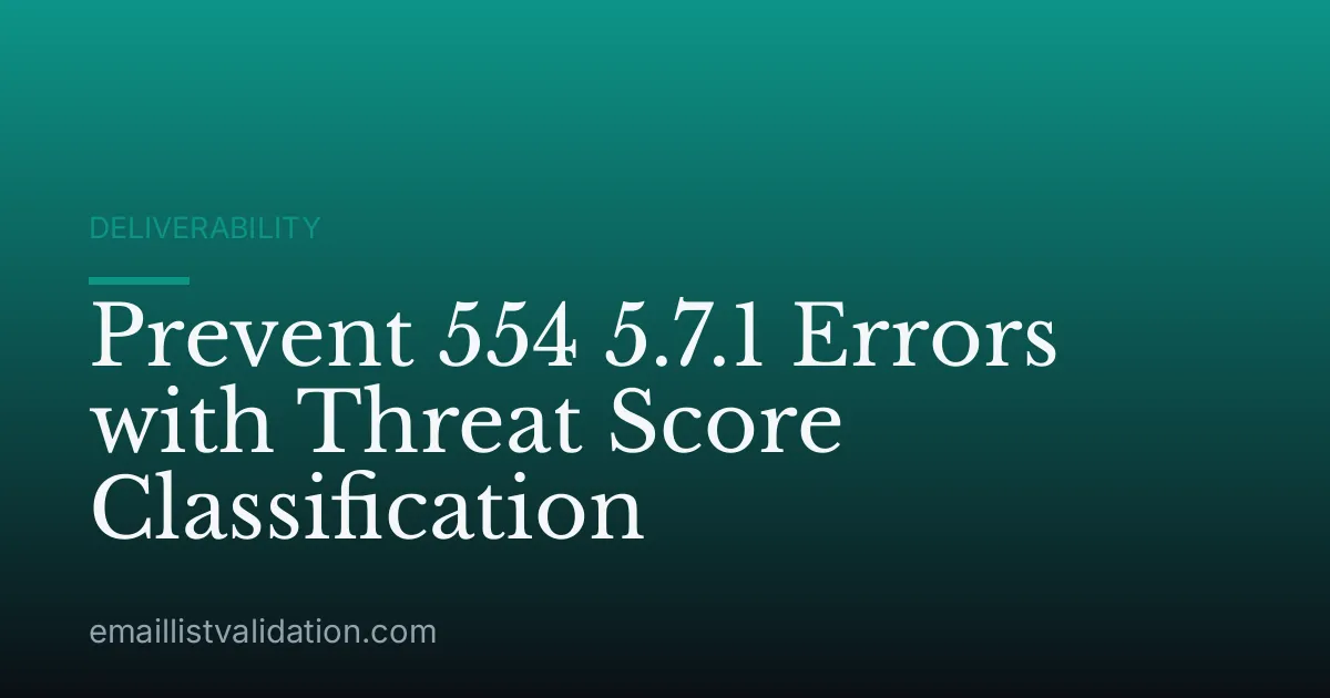 Prevent 554 5.7.1 Errors with Threat Score Classification