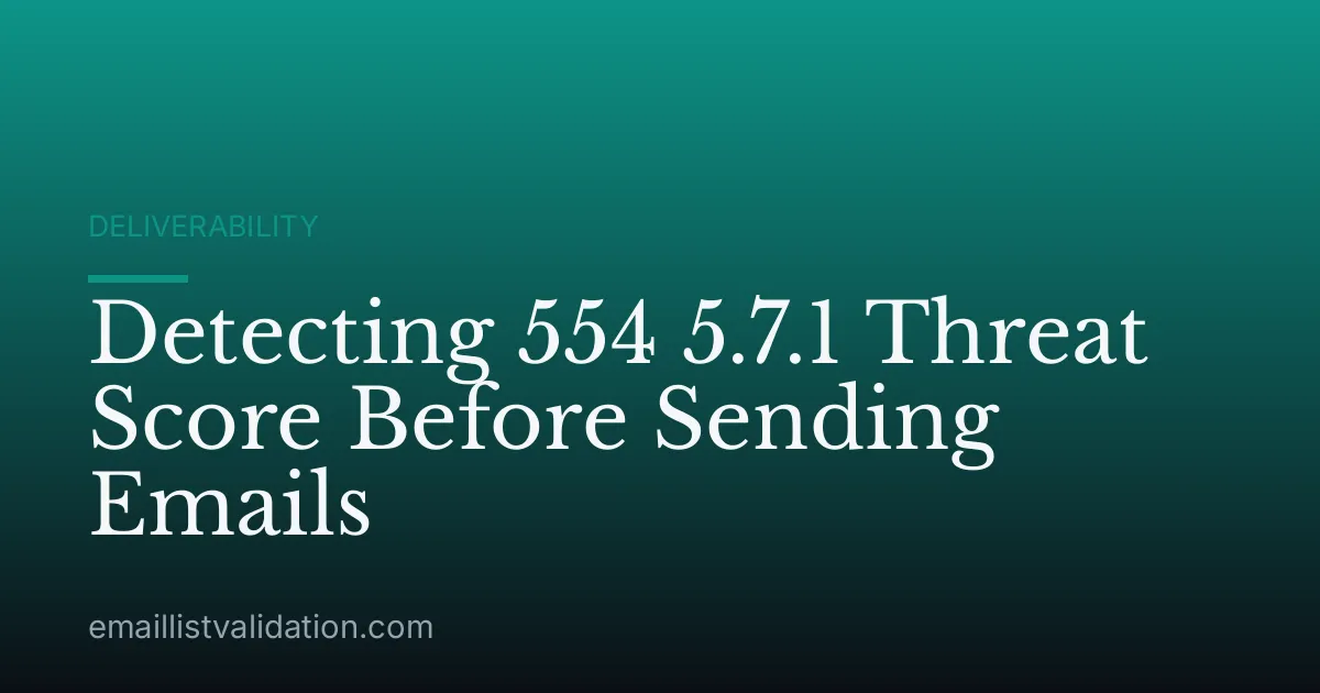 Detecting 554 5.7.1 Threat Score Before Sending Emails