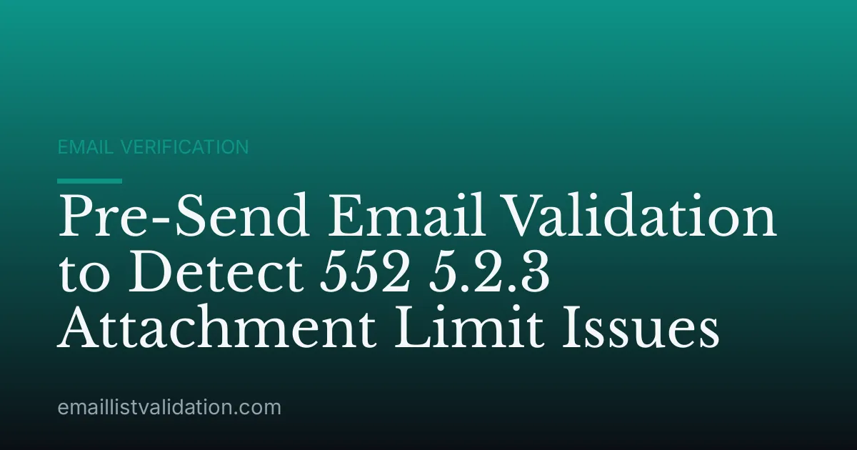 Pre-Send Email Validation to Detect 552 5.2.3 Attachment Limit Issues