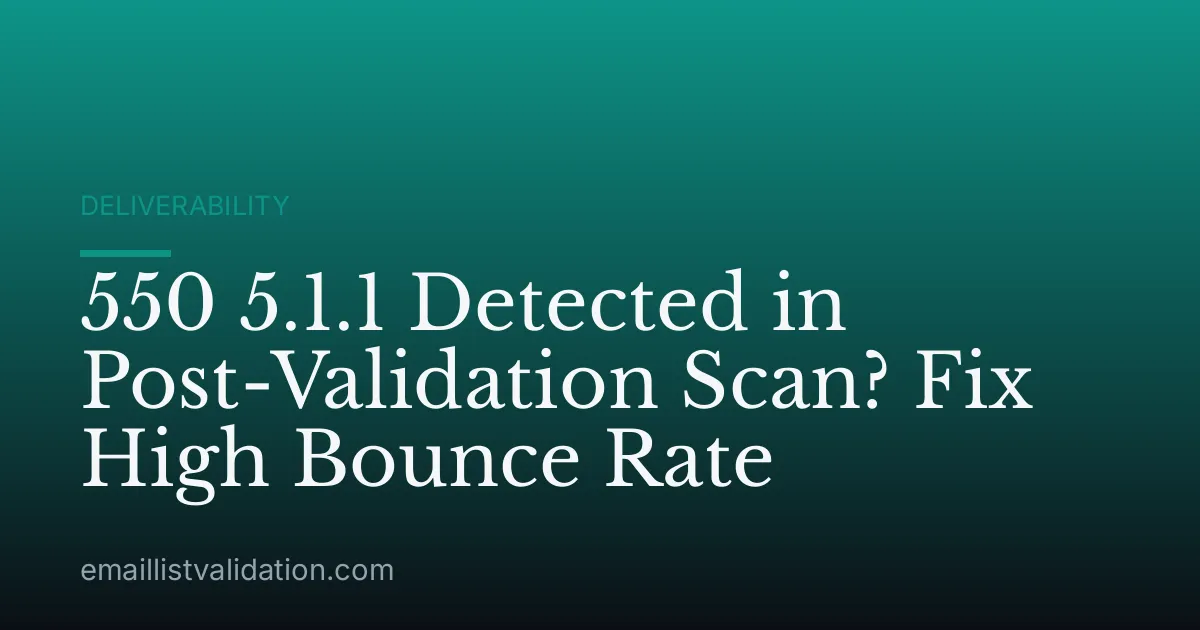 550 5.1.1 Detected in Post-Validation Scan? Fix High Bounce Rate