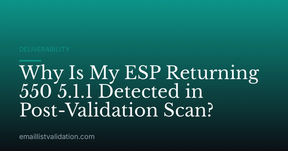 Why Is My ESP Returning 550 5.1.1 Detected in Post-Validation Scan?