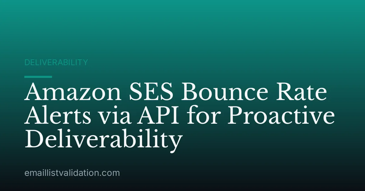 Amazon SES Bounce Rate Alerts via API for Proactive Deliverability