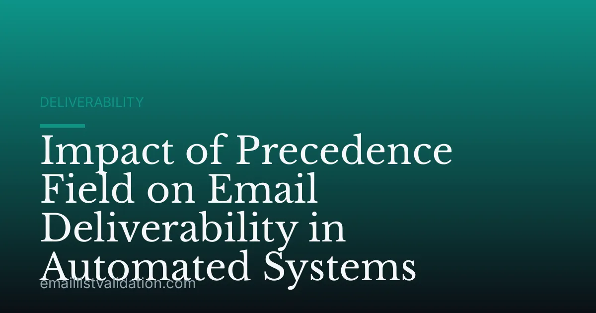 Impact of Precedence Field on Email Deliverability in Automated Systems