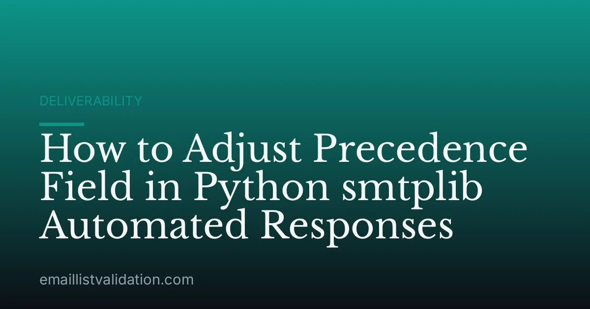 How to Adjust Precedence Field in Python smtplib Automated Responses