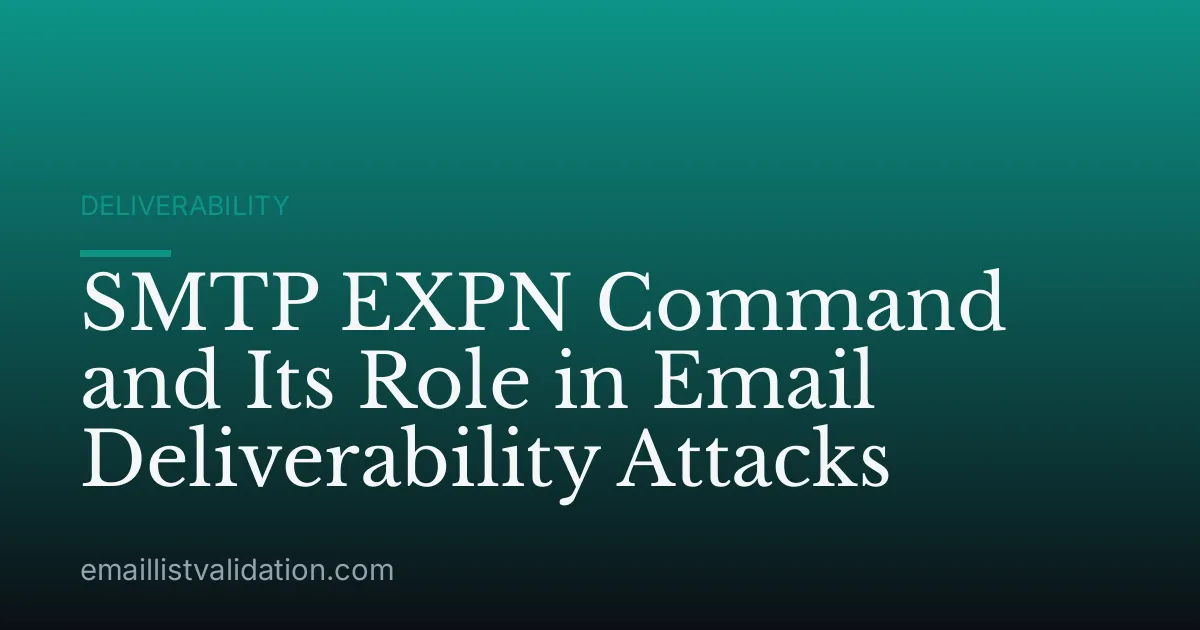 SMTP EXPN Command and Its Role in Email Deliverability Attacks
