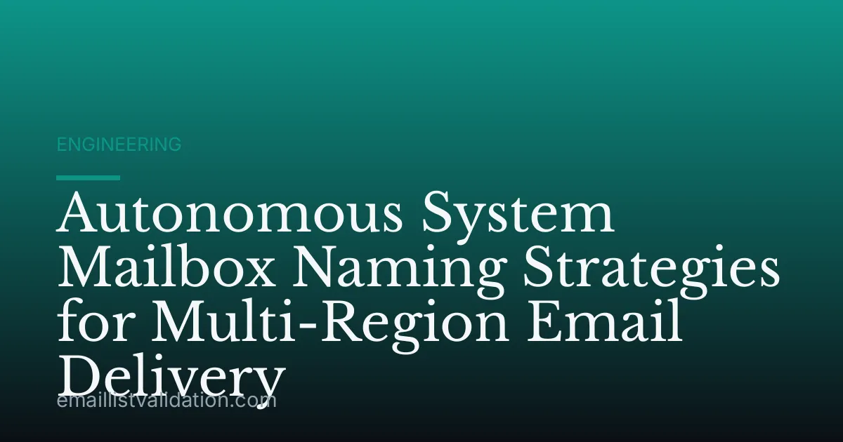 Autonomous System Mailbox Naming Strategies for Multi-Region Email Delivery