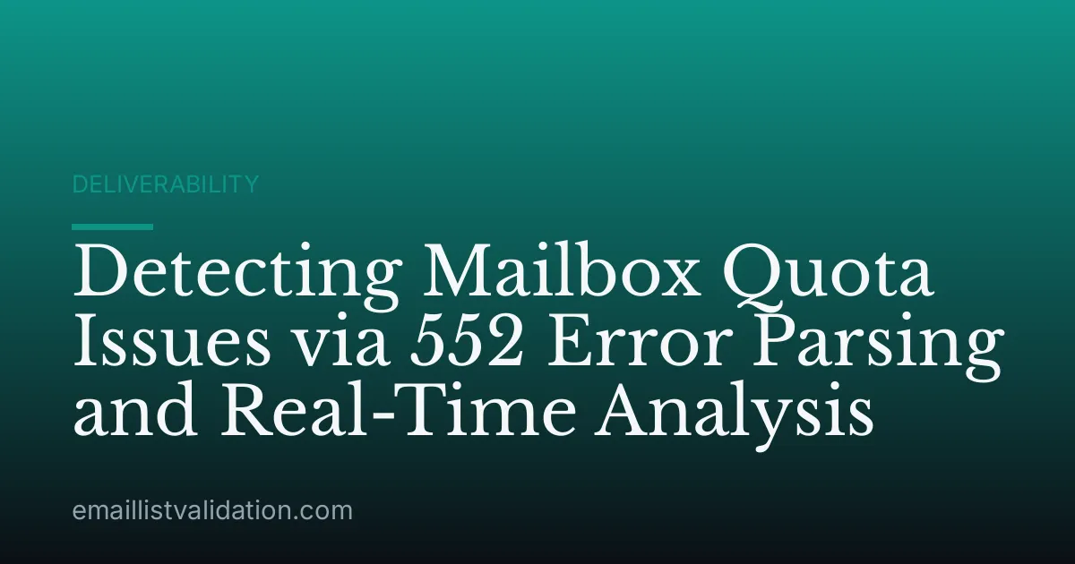 Detecting Mailbox Quota Issues via 552 Error Parsing and Real-Time Analysis