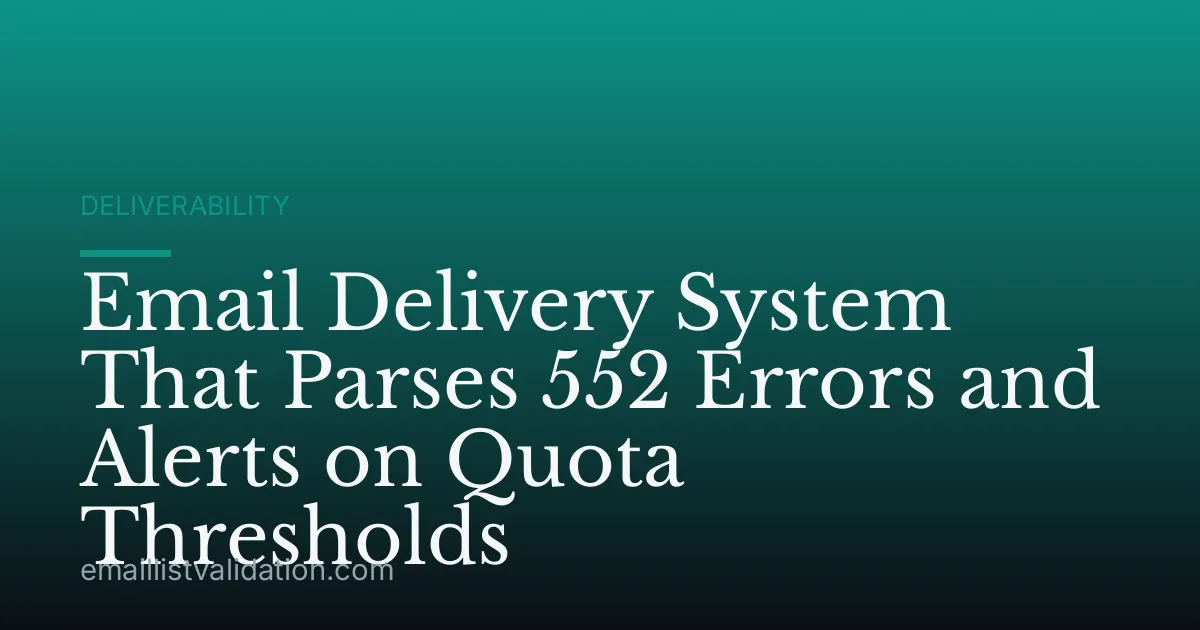 Email Delivery System That Parses 552 Errors and Alerts on Quota Thresholds