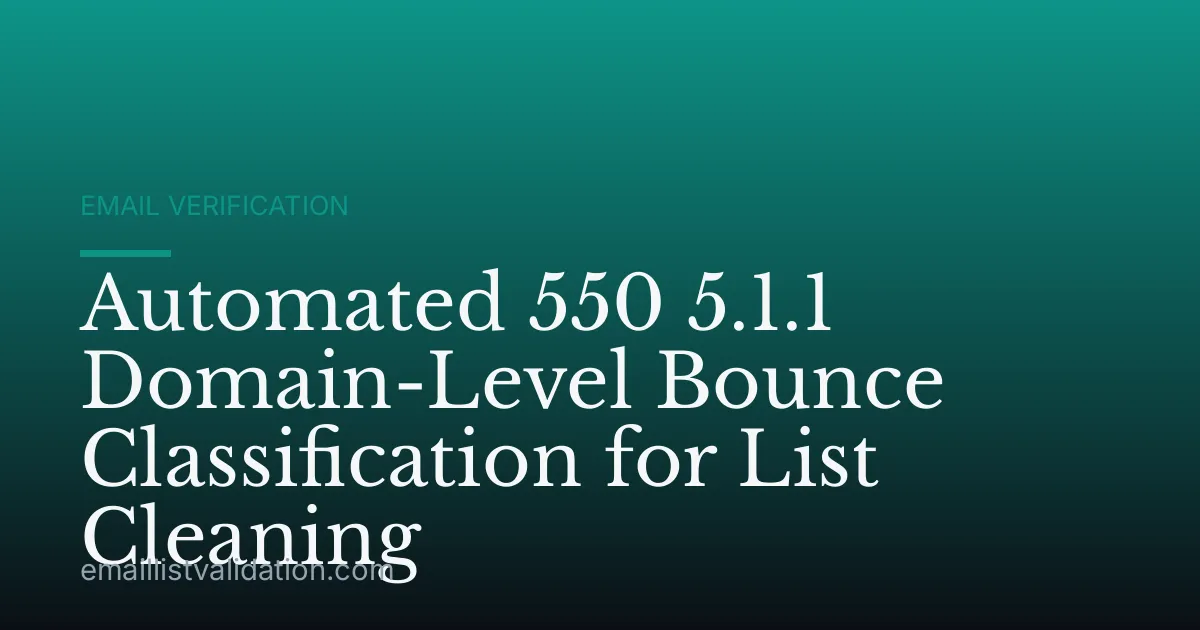 Automated 550 5.1.1 Domain-Level Bounce Classification for List Cleaning