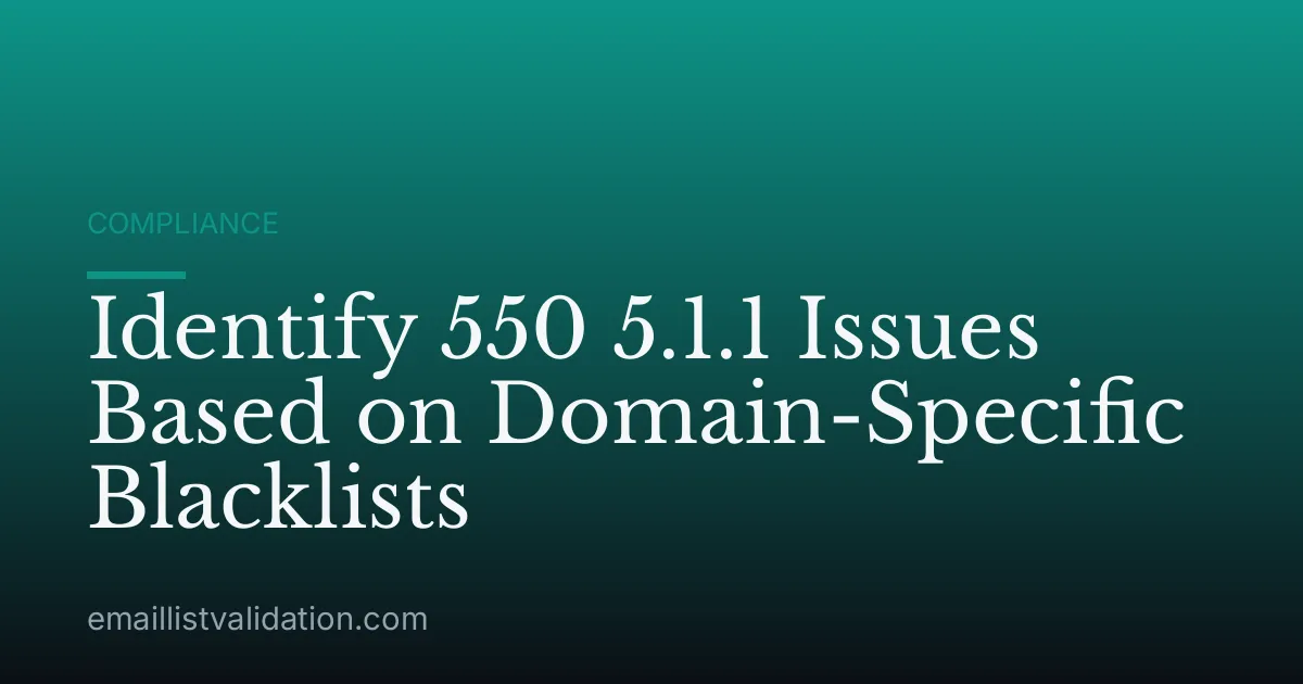 Identify 550 5.1.1 Issues Based on Domain-Specific Blacklists