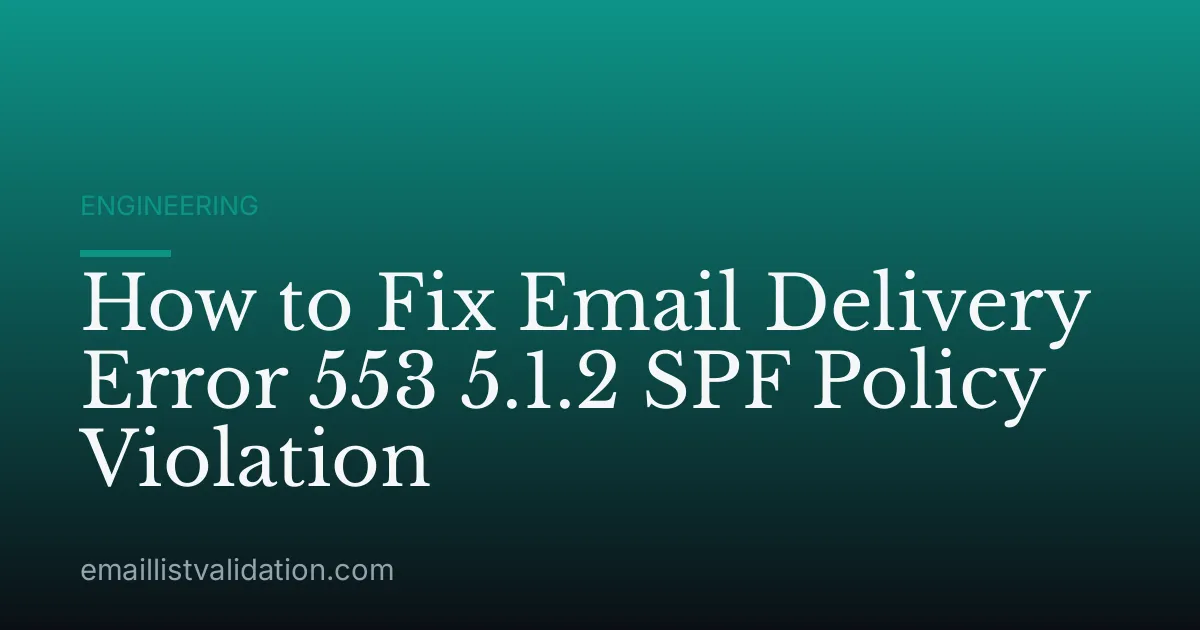 How to Fix Email Delivery Error 553 5.1.2 SPF Policy Violation