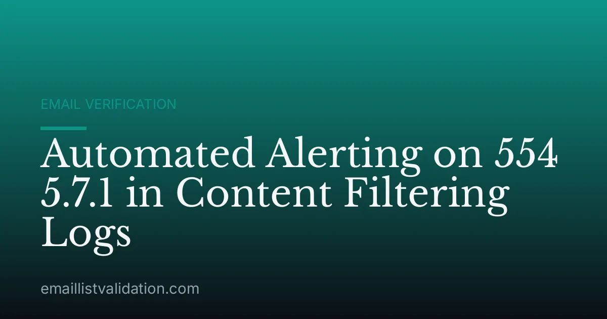 Automated Alerting on 554 5.7.1 in Content Filtering Logs
