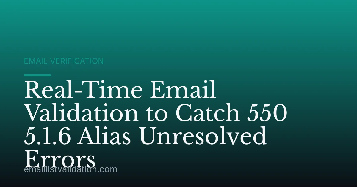 Real-Time Email Validation to Catch 550 5.1.6 Alias Unresolved Errors