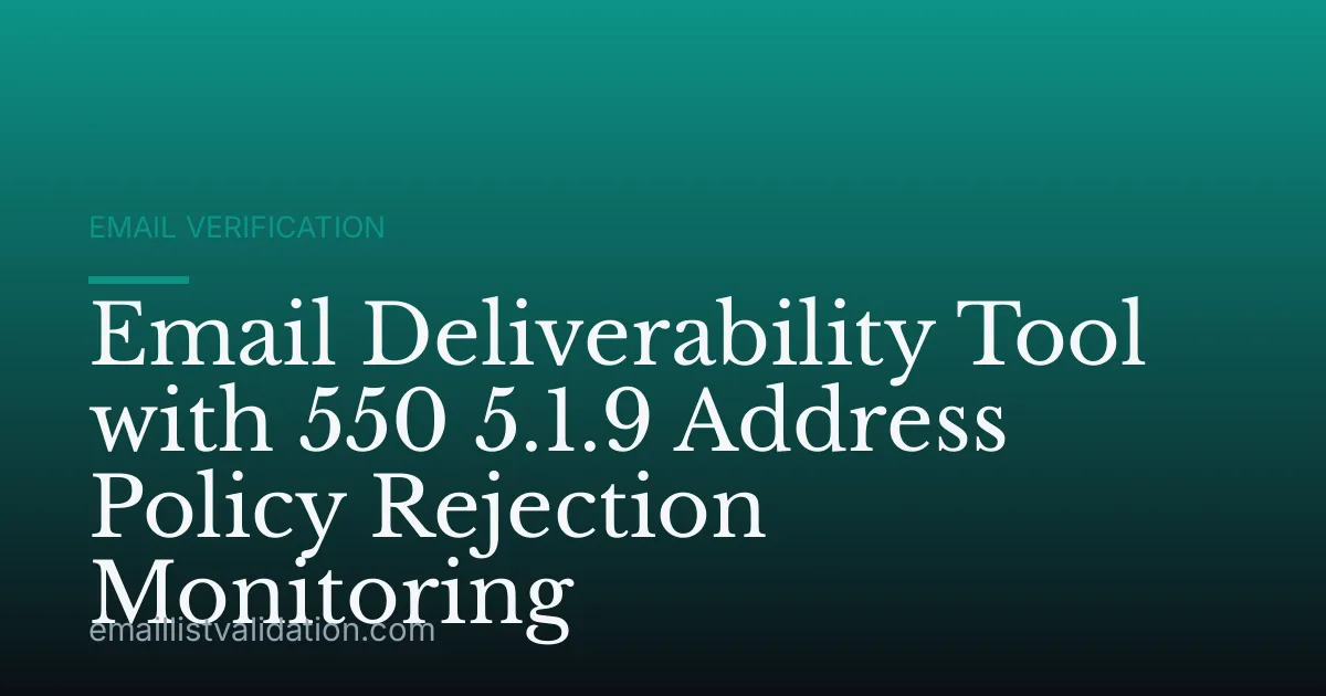 Email Deliverability Tool with 550 5.1.9 Address Policy Rejection Monitoring