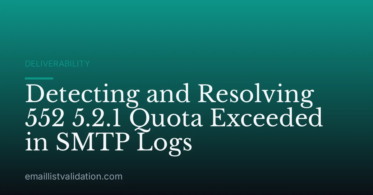 Detecting and Resolving 552 5.2.1 Quota Exceeded in SMTP Logs
