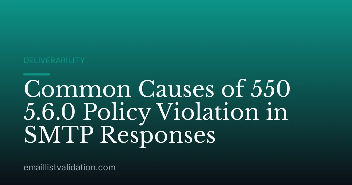 Common Causes of 550 5.6.0 Policy Violation in SMTP Responses